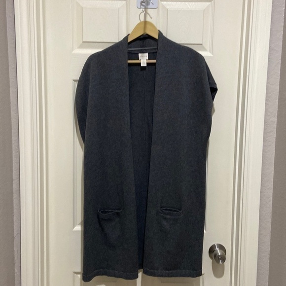 Chico’s long vest Gray size 2 - Picture 1 of 5